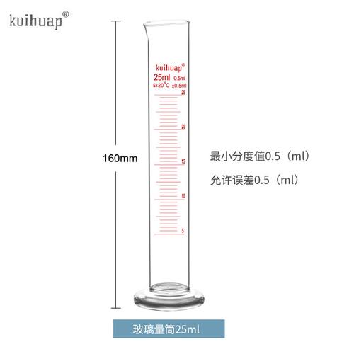 玻璃量筒直型带刻度量杯实验室玻璃器皿用量桶5ml10ml20ml25ml50ml100